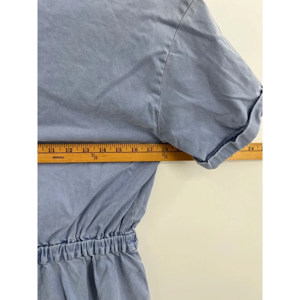 Splendid Periwinkle Blue Zipper‎ Front Short Sleeve Romper Stretch Medium